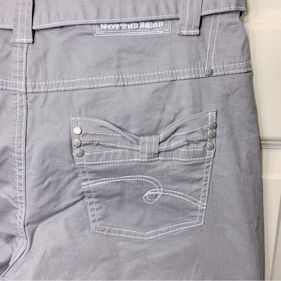 Not The Same N.T.S UK Gray Straight Wide Leg Pants Mid Rise Belted Waist 30" - Picture 12 of 16